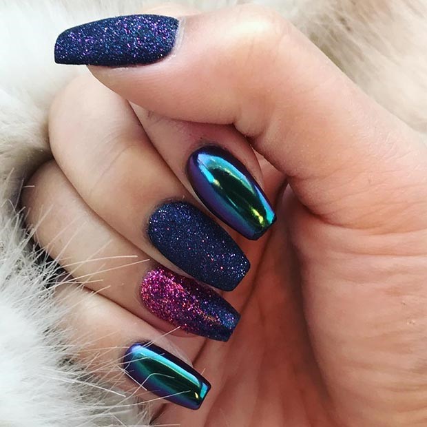 Rank 3 in Latest Nail Trends - metallic accent Nails